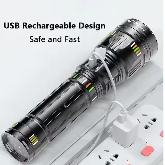 【SG-G600】🔥Super Bright LED Rechargeable Tactical Laser Zoom Flashlight